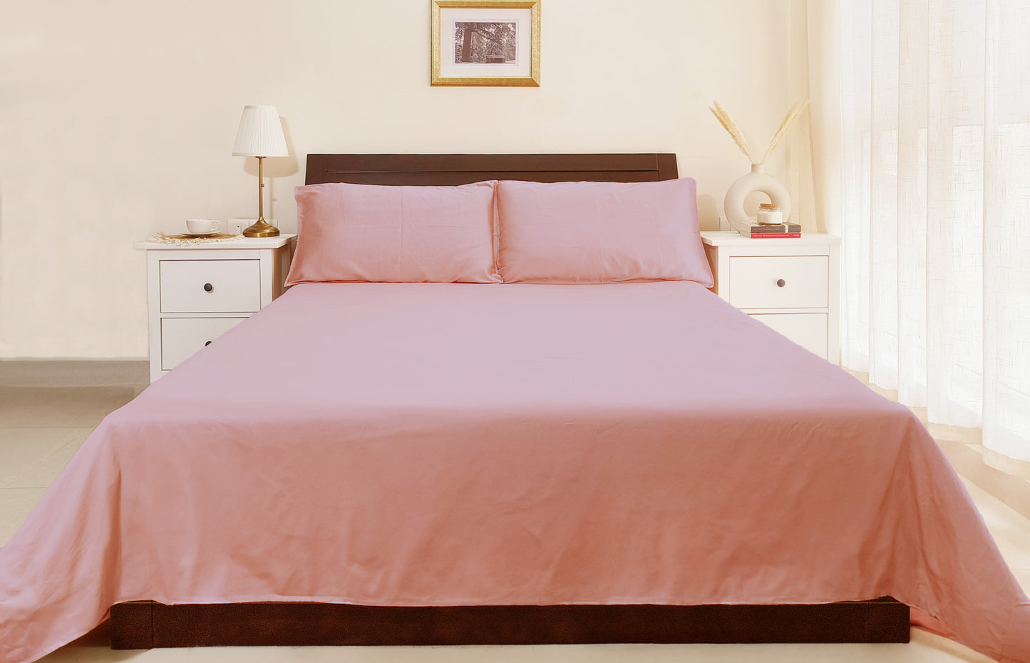 Bamboo Silk 300TC Solid Bedsheet (Lilac)