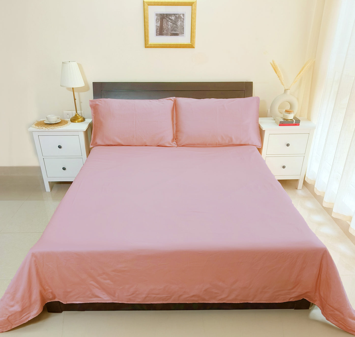 Bamboo Silk 300TC Solid Bedsheet (Lilac)