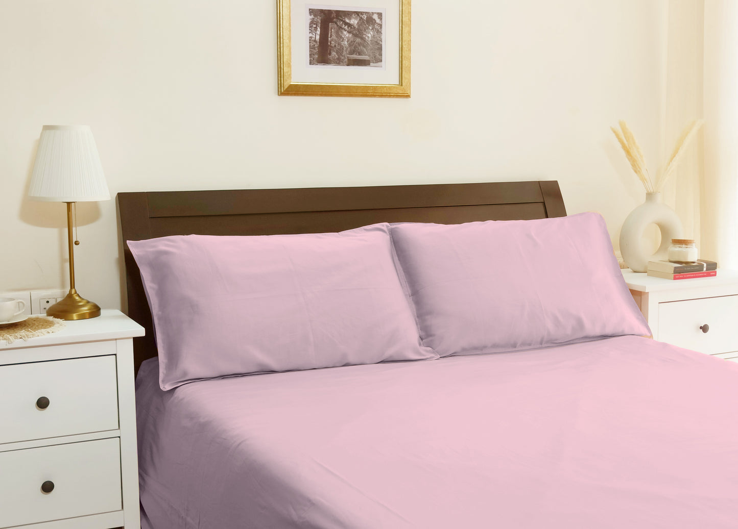 Cotton 300TC Solid Bedsheet (Mauve)
