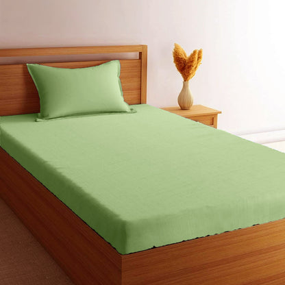 Cotton 210TC Solid Single Bedsheet (Moss)