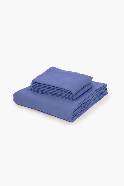 Cotton 210TC Solid Bedsheet (Mediterranean Blue)