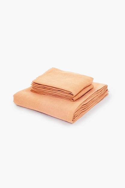 Cotton 300TC Solid Bedsheet (Apricot Orange)