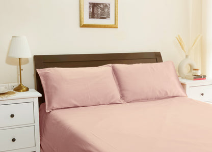 Cotton 300TC Solid Bedsheet (Cameo Rose)