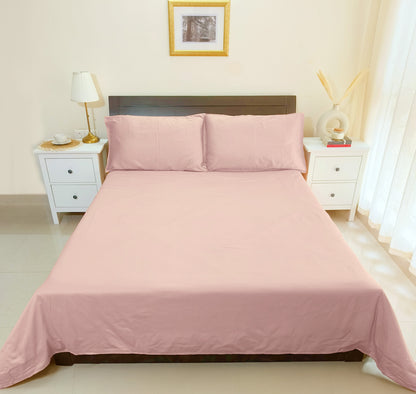 Cotton 300TC Solid Bedsheet (Cameo Rose)