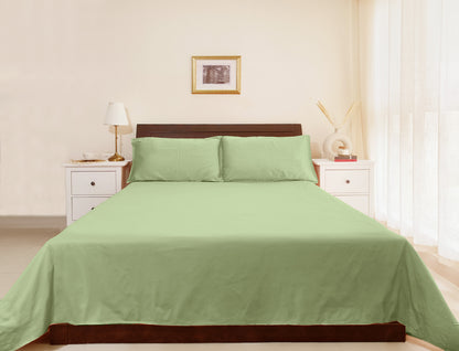 Cotton 210TC Solid Bedsheet (Moss Green)