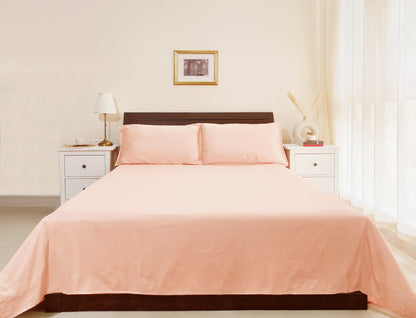 Cotton 300TC Solid Bedsheet (Blush)