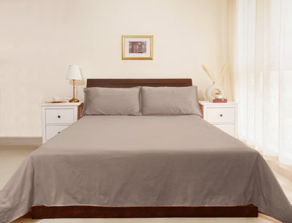 Cotton 300TC Solid Bedsheet (Mocha)