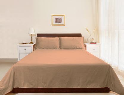 Cotton 210TC Solid Bedsheet (Taupe)