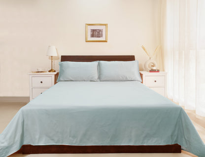 Cotton 300TC Solid Bedsheet (Slate Blue)