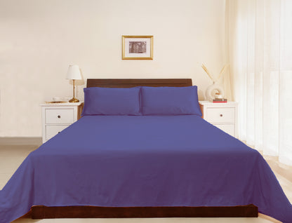 Cotton 210TC Solid Bedsheet (Mediterranean Blue)