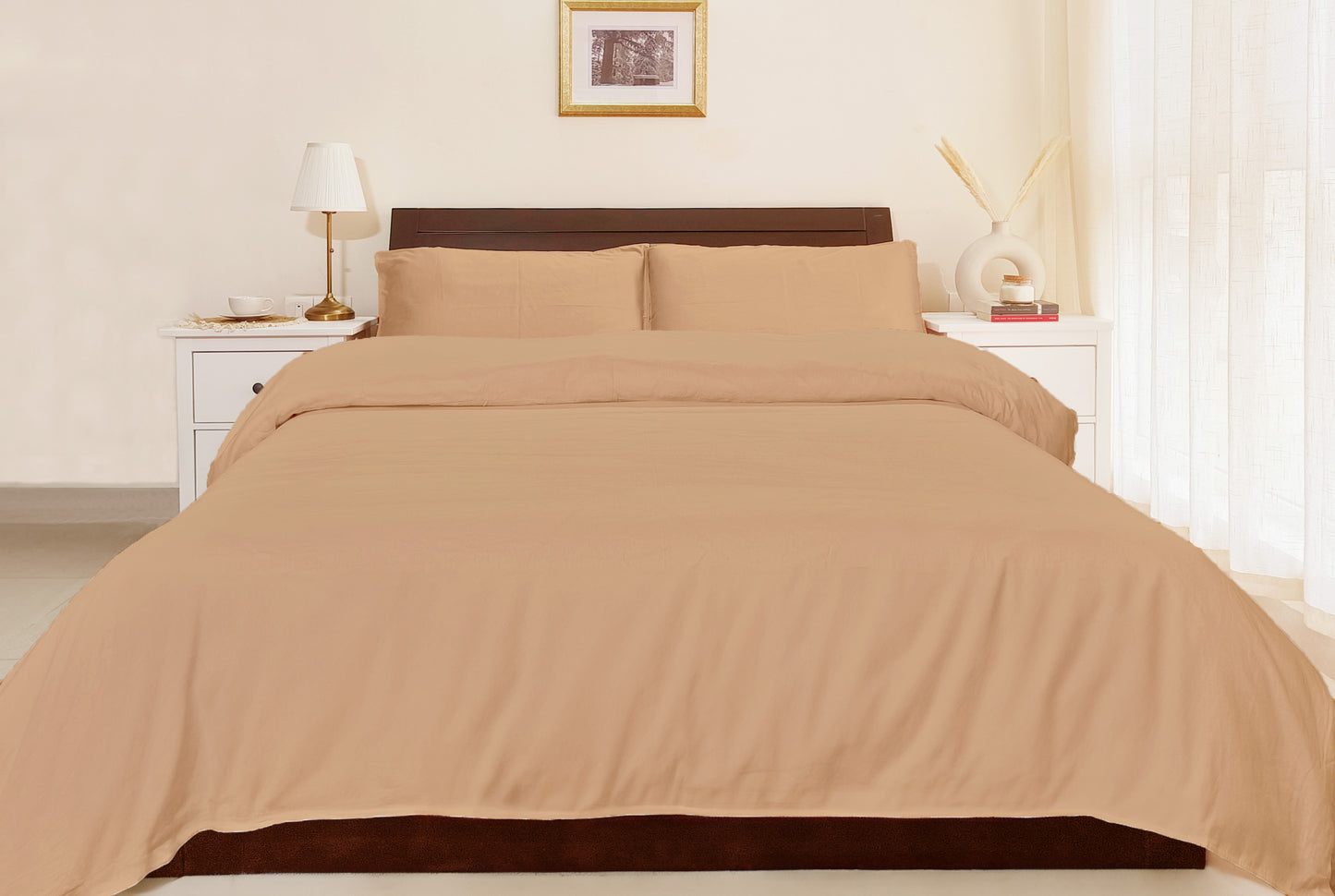 Cotton 210 TC Duvet Cover Set (Taupe Brown)