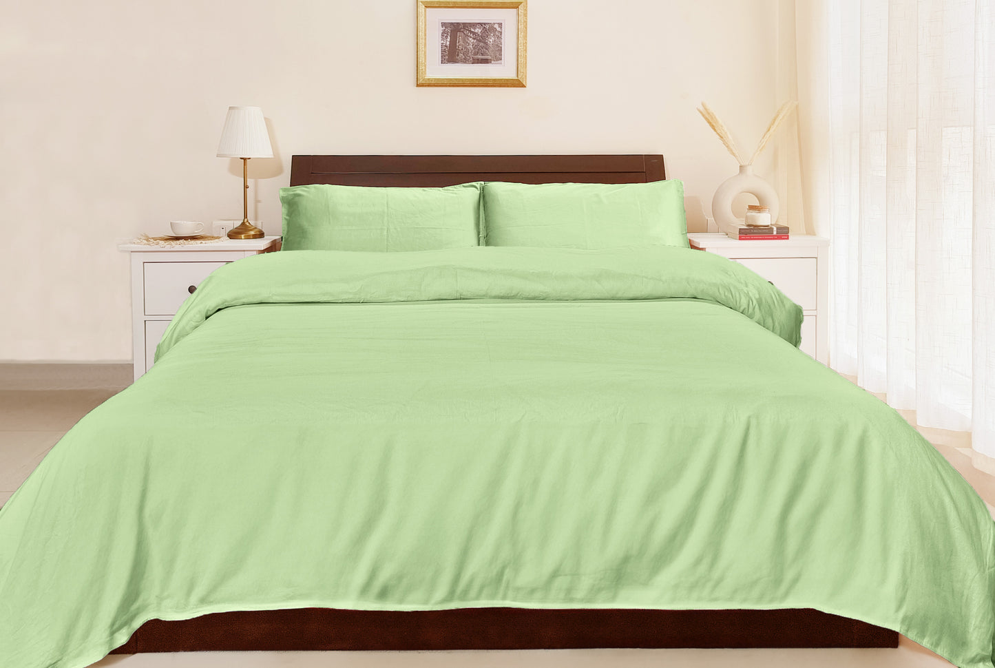 Cotton 210 TC Duvet Cover Set (Moss Green)