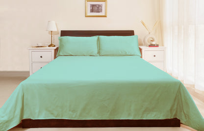 Bamboo Silk 300TC Solid Bedsheet (Aqua Green)