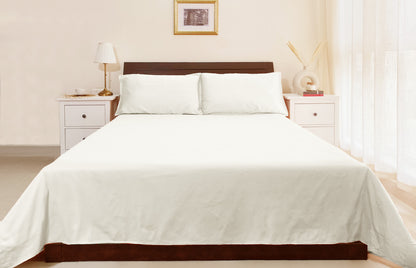 Bamboo Silk 300TC Solid Bedsheet (Classic Ivory)