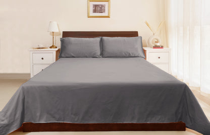 Bamboo Silk 300TC Solid Bedsheet (Light Grey)