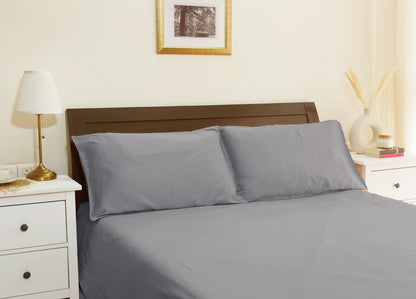 Cotton 300TC Solid Bedsheet (Ash Grey)