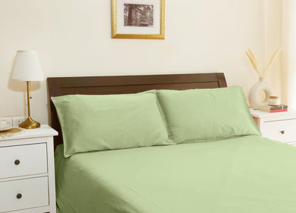 Cotton 300TC Solid Bedsheet (Moss Green)