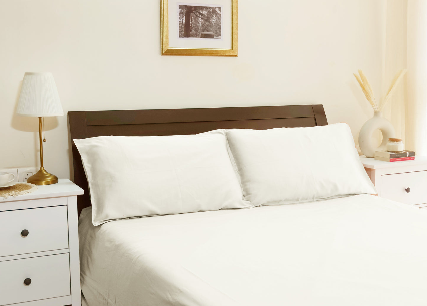 Bamboo Silk Premium Pillow Covers (Classic Ivory)