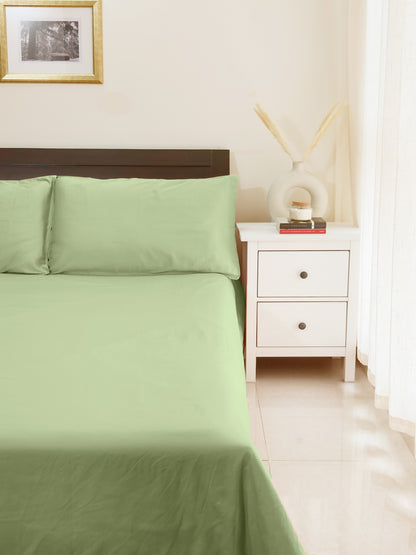 Cotton 300TC Solid Bedsheet (Moss Green)