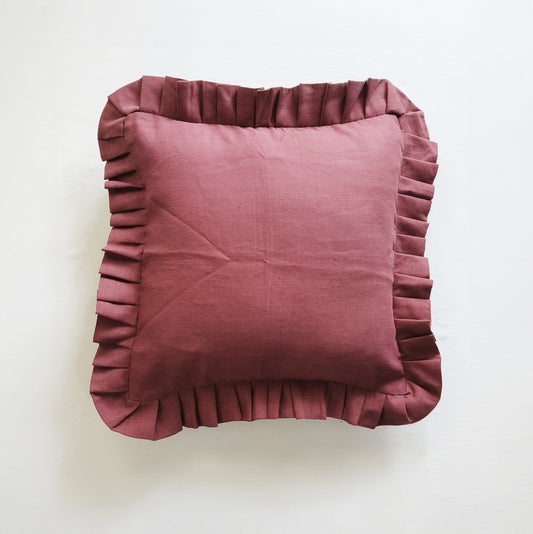 Ruffles Decorative Cushion Covers Set of 2 - Linen (Mauve)