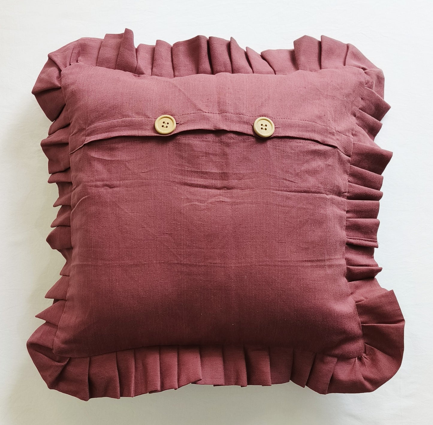 Ruffles Decorative Cushion Covers Set of 2 - Linen (Mauve)