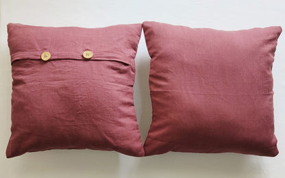 Decorative Cushion Covers Set of 2 - Linen (Mauve)