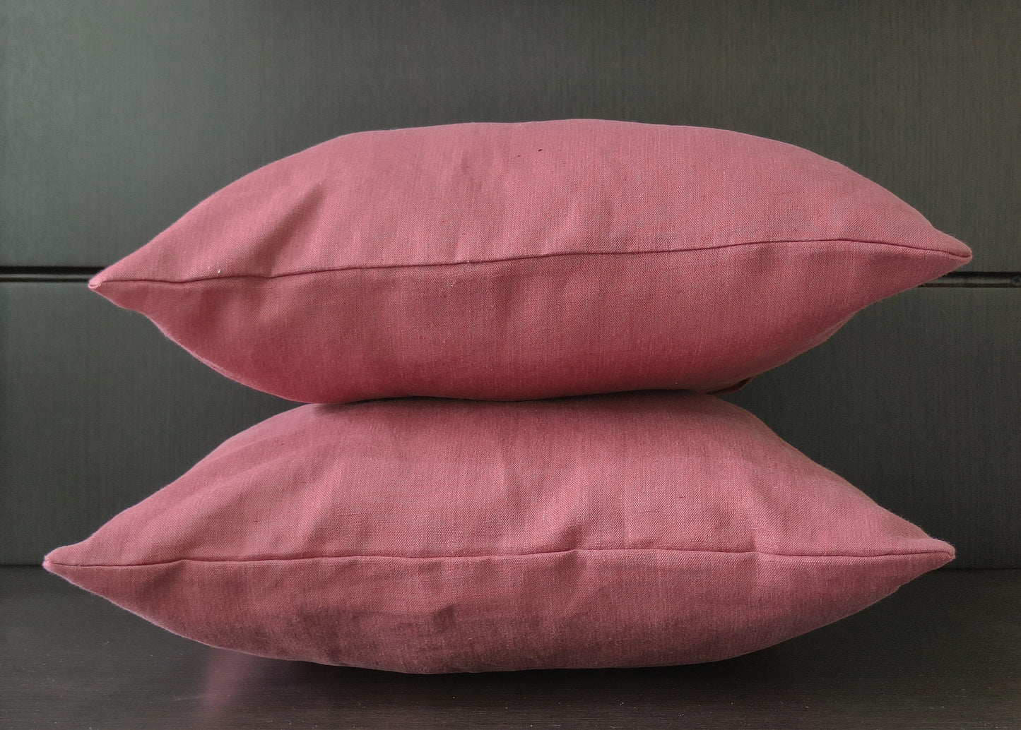 Decorative Cushion Covers Set of 2 - Linen (Mauve)