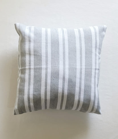 Decorative Cushion Covers Set of 2 - Cotton (Grey & White Stripe)