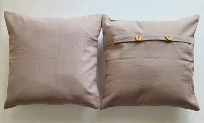 Decorative Cushion Covers Set of 2 - Cotton (Walnut Brown)