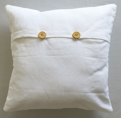 Decorative Cushion Covers Set of 2 - Cotton-Linen (White)