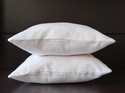 Decorative Cushion Covers Set of 2 - Cotton-Linen (White)