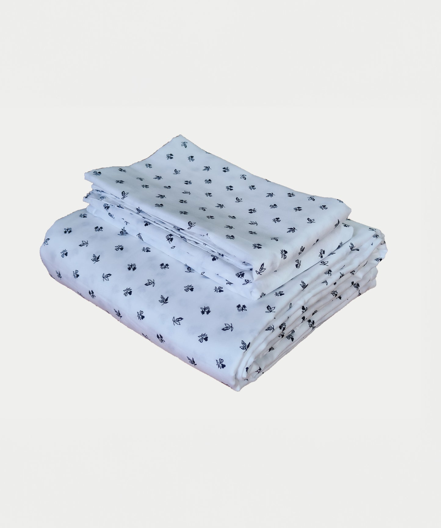 Cotton 300TC Printed Bedsheet - Mediterranean Meadows L (White Black)