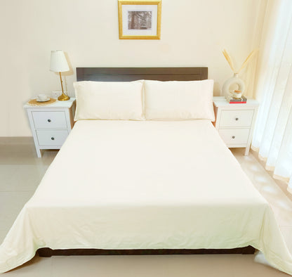 Cotton 210TC Solid Bedsheet (Ivory)