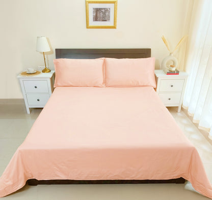 Cotton 300TC Solid Bedsheet (Blush)