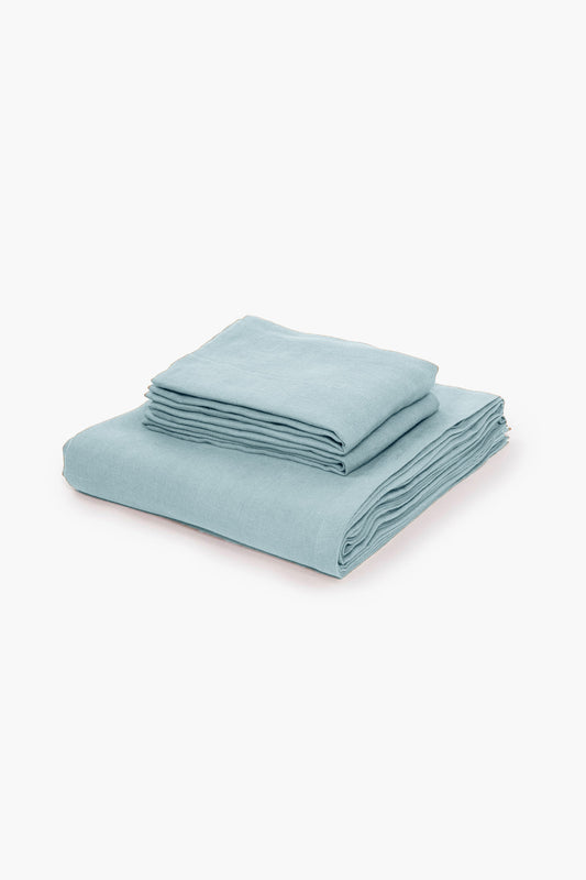 Cotton 300TC Solid Bedsheet (Slate Blue)