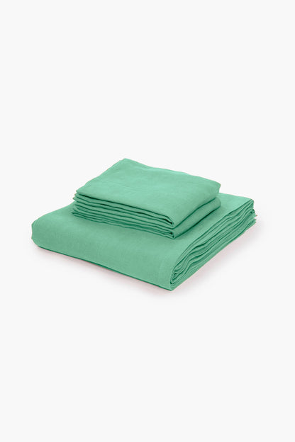 Bamboo Silk 300TC Solid Bedsheet (Aqua Green)